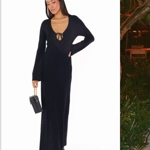 Elegant Black Long Sleeve Dress